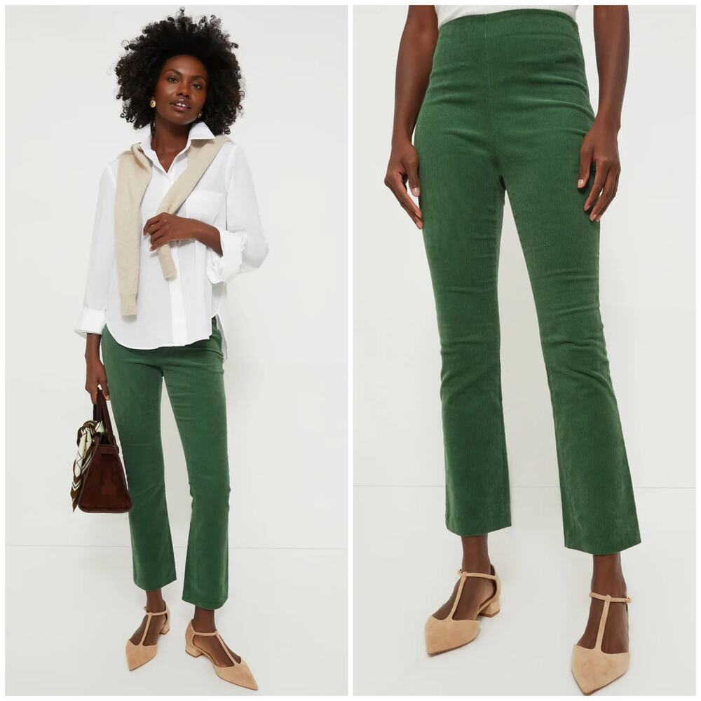 Tuckernuck Green Corduroy Ashford Ankle Pants Size Medium Stretch High Rise